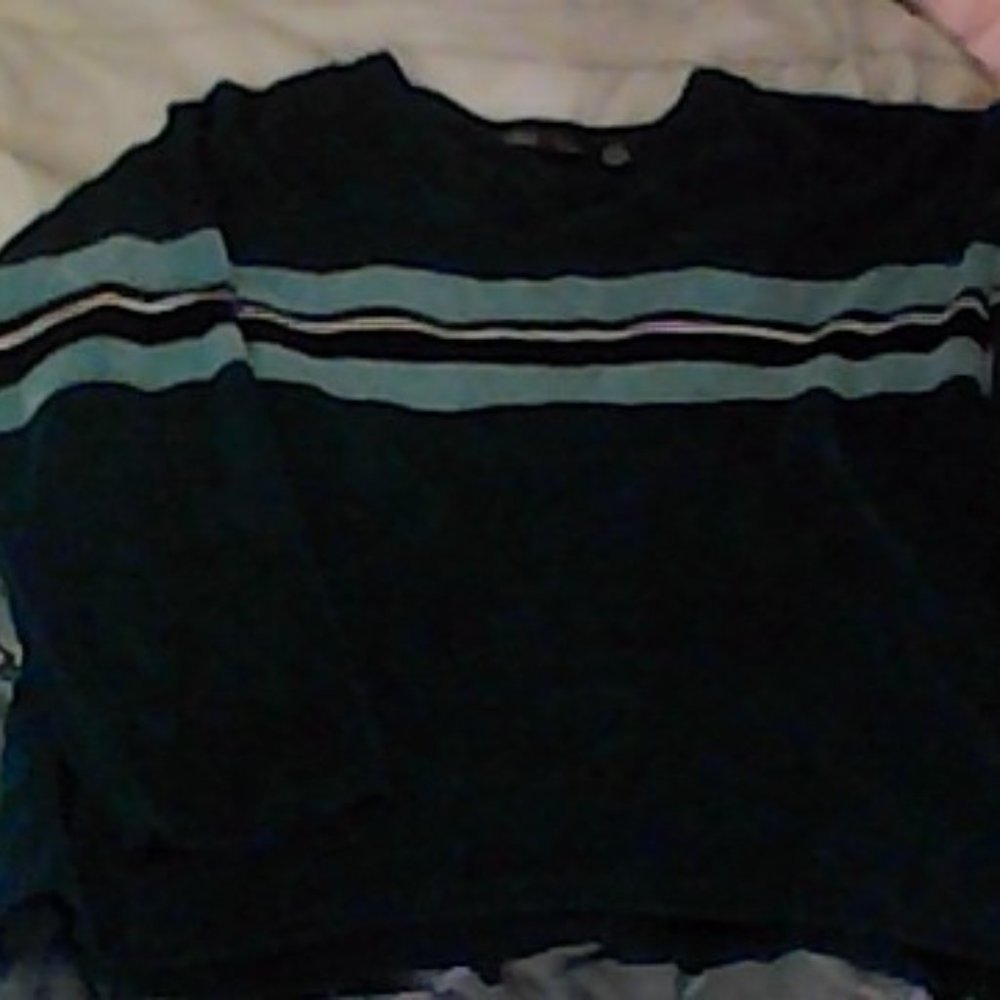 Jamie Scott Teal and light blue V-neck sweater Size med